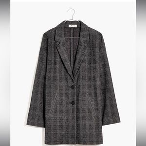 Madewell Glen Plaid Knit Oversized Blazer Size L